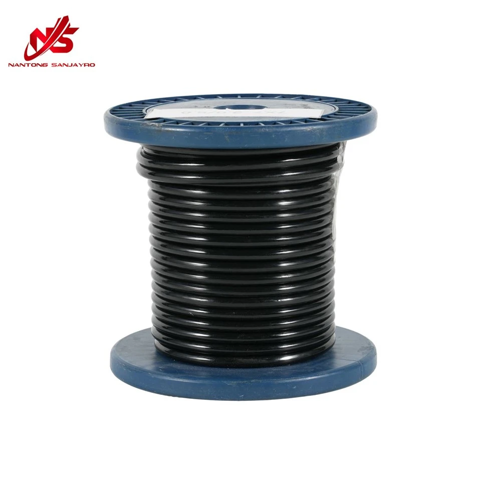 PVC PP PE TPU Coated Steel Wire Rope Blue Green Black Yellow Color